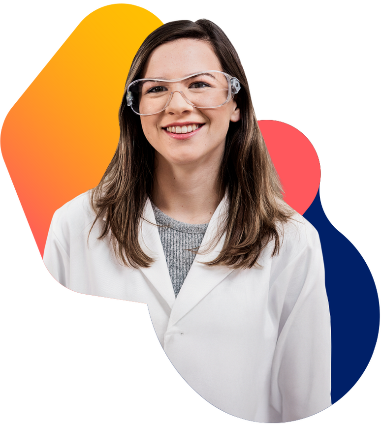 A female scientist smiling