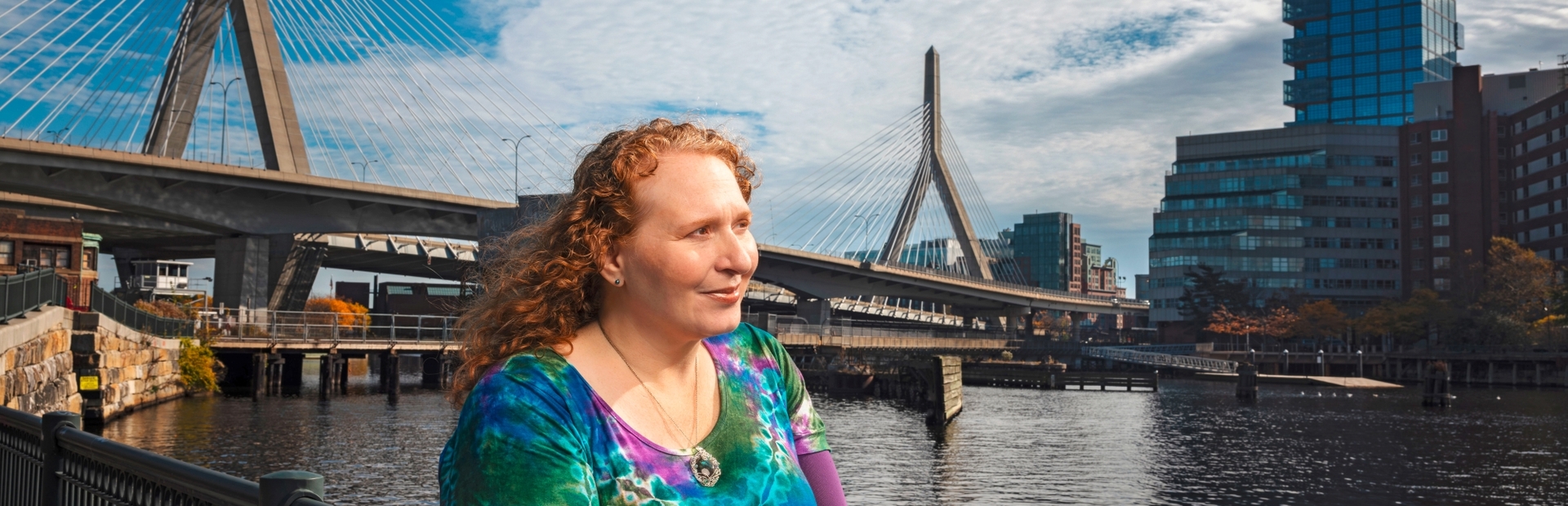Laurie Brunner, a breast cancer survivor who participated in a Novartis clinical trial, in her home city of Boston, MA, US.
