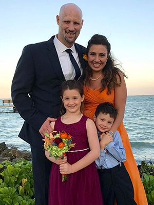 T.J. together with his family