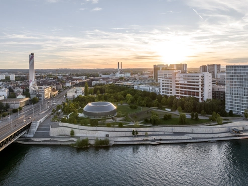 View from Kleinbasel towards Novartis Campus Basel